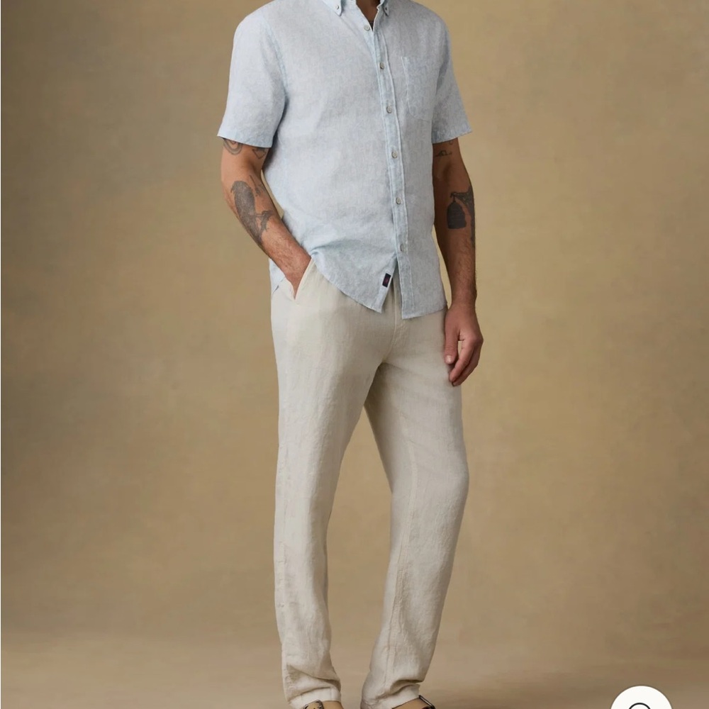 Faherty Linen Drawstring Pant - Weathered Sand
